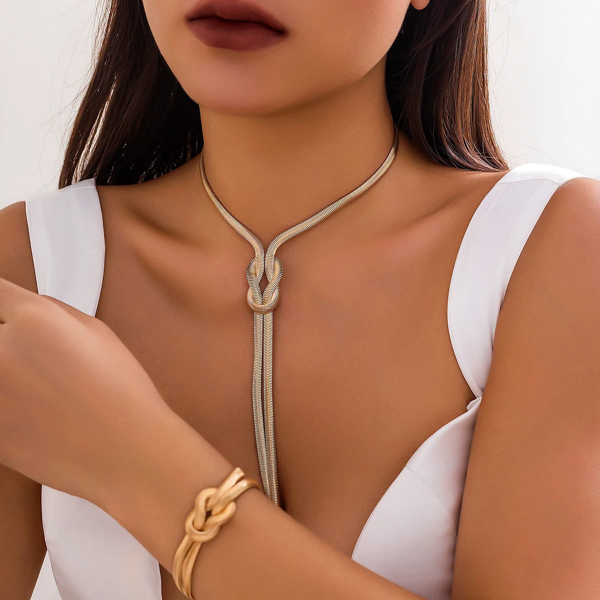 Conjunto de Jóias - Colar Longo e Pulseira