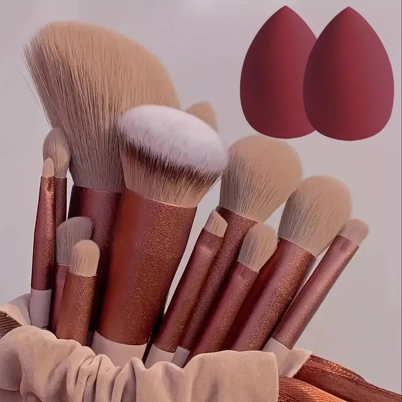 Kit Completo de 13 Pincéis de Maquiagem